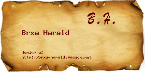 Brxa Harald névjegykártya